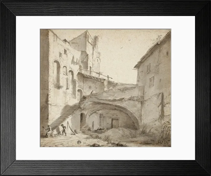 Framed Print : Overgrown Courtyard of Ruined Castle, n.d. Creator: Jan Asselijin Framed Print : Overgrown Courtyard of Ruined Castle, n.d. Creator: Jan Asselijin