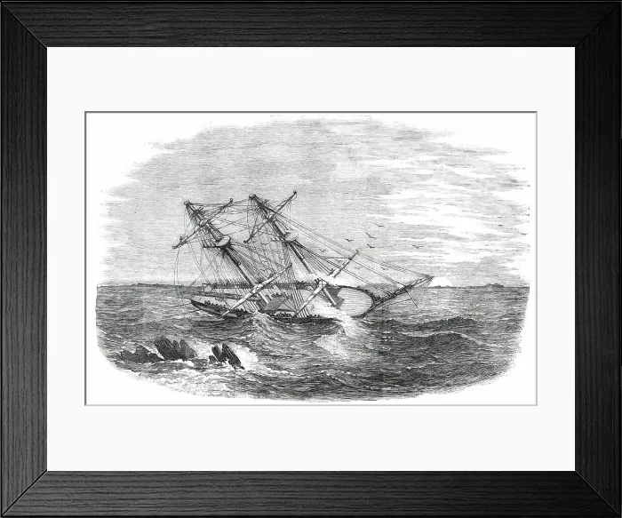 Framed Print : H.M.S. Sappho, on the Main Reef at Honduras, 1850. Creator: Unknown. H.M.S. Sappho, on the Main Reef at Honduras, 1850. Creator: Unknown Framed Print : H.M.S. Sappho, on the Main Reef at Honduras, 1850. Creator: Unknown. H.M.S. Sappho, on the Main Reef at Honduras, 1850. Creator: Unknown