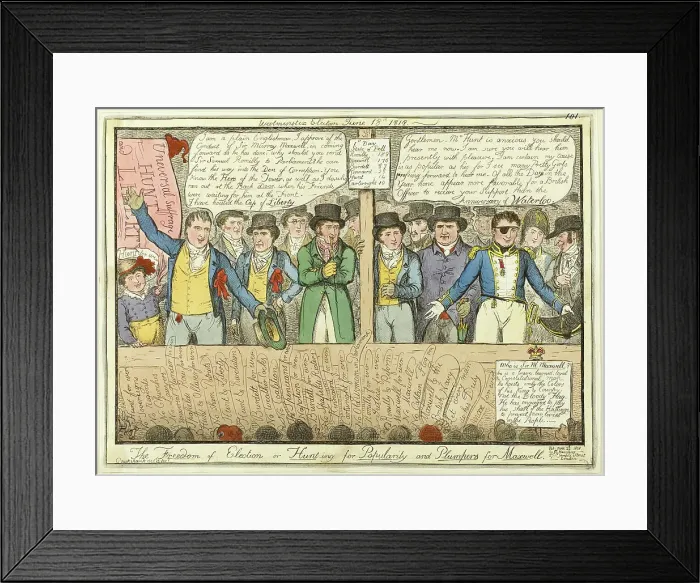 Framed Print : The Freedom of Election, published June 22, 1818. Creator: Isaac Robert Cruikshank Framed Print : The Freedom of Election, published June 22, 1818. Creator: Isaac Robert Cruikshank