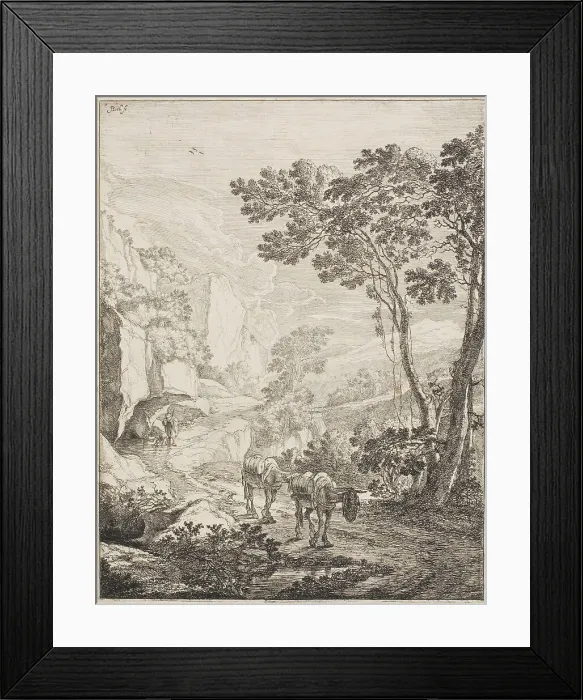 Framed Print : The Two Mules, from a set of four Italian Landscapes, 1645 / 50. Creator: Jan Dirksz Both Framed Print : The Two Mules, from a set of four Italian Landscapes, 1645 / 50. Creator: Jan Dirksz Both