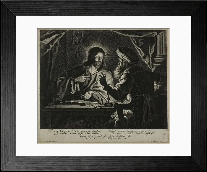 Framed Print : Christ and Nicodemus: A Night Piece, 1626 / 74. Creator: Pieter de Jode II Framed Print : Christ and Nicodemus: A Night Piece, 1626 / 74. Creator: Pieter de Jode II