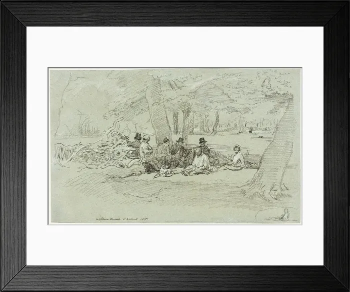 Framed Print : The Woodcutters Repast, 1815. Creator: John Linnell