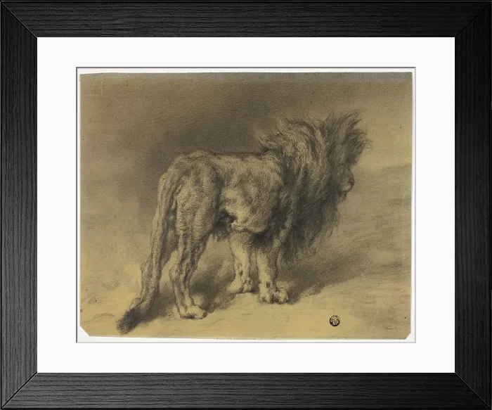 Framed Print : Standing Lion with Shaggy Mane, n.d. Creator: Frederik William Zurcher Framed Print : Standing Lion with Shaggy Mane, n.d. Creator: Frederik William Zurcher