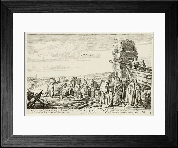 Framed Print : Water, plate three from The Four Elements, 1622. Creator: Jan van de Velde II Framed Print : Water, plate three from The Four Elements, 1622. Creator: Jan van de Velde II