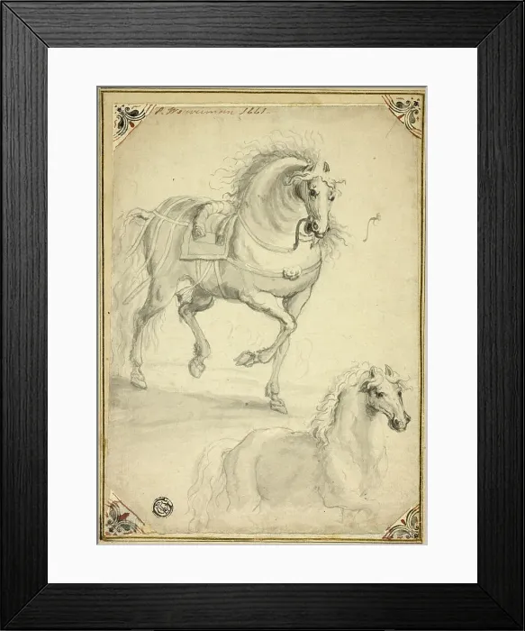 Framed Print : Two Sketches of Trotting Horse, n.d. Creator: Philip Wouverman Framed Print : Two Sketches of Trotting Horse, n.d. Creator: Philip Wouverman