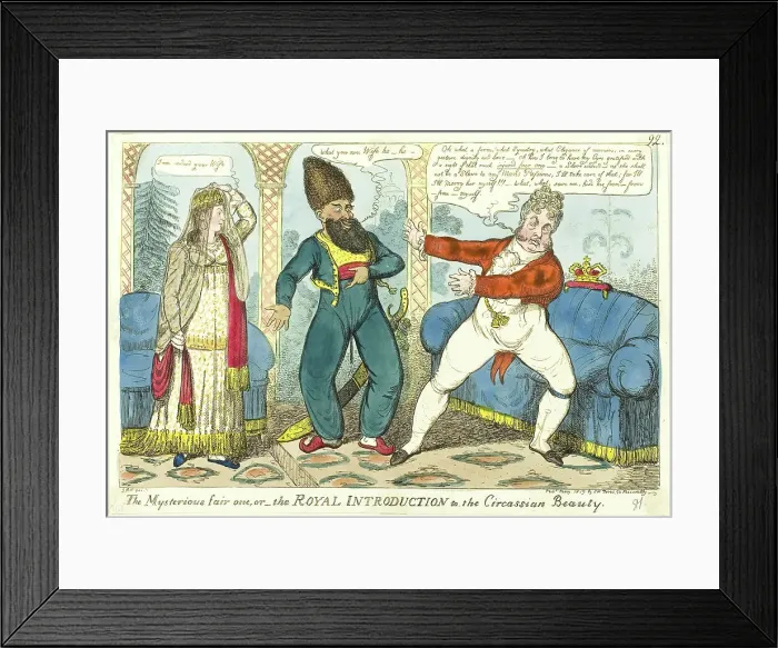 Framed Print : The Mysterious Fair One, published May, 1819. Creator: Isaac Robert Cruikshank Framed Print : The Mysterious Fair One, published May, 1819. Creator: Isaac Robert Cruikshank