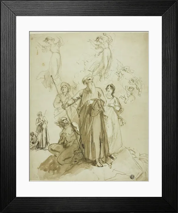 Framed Print : Original Studies for Shakespeare's Tempest, 1824 / 29. Creator: John Massey Wright Framed Print : Original Studies for Shakespeare's Tempest, 1824 / 29. Creator: John Massey Wright