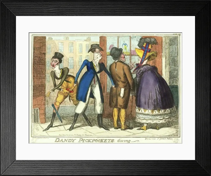 Framed Print : Dandy Pickpockets Diving, published December 2, 1818. Creator: Isaac Robert Cruikshank Framed Print : Dandy Pickpockets Diving, published December 2, 1818. Creator: Isaac Robert Cruikshank