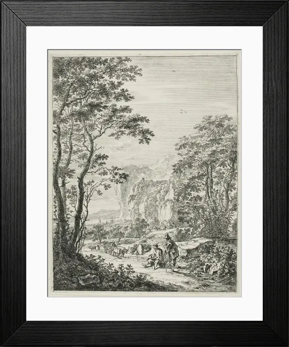 Framed Print : The Ox-Cart, from Upright Italian Landscapes, 1638 / 52. Creator: Jan Dirksz Both Framed Print : The Ox-Cart, from Upright Italian Landscapes, 1638 / 52. Creator: Jan Dirksz Both