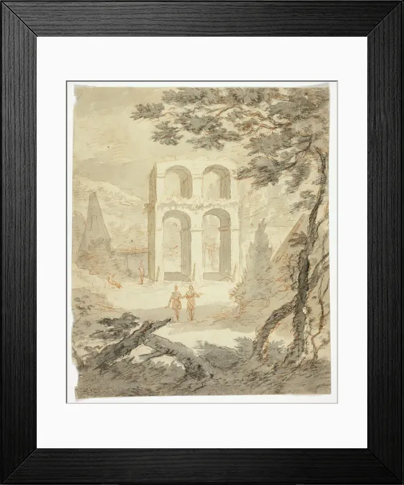 Framed Print : Figures Among Classical Ruins, n.d. Creator: Gerit Rademaker Framed Print : Figures Among Classical Ruins, n.d. Creator: Gerit Rademaker