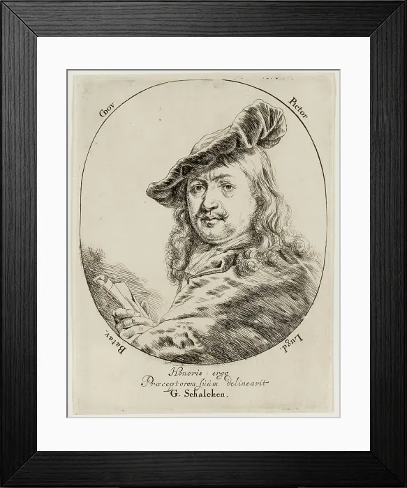 Framed Print : Portrait of Gerard Dou, the Painter, 1660 / 80. Creator: Godfried Schalcken Framed Print : Portrait of Gerard Dou, the Painter, 1660 / 80. Creator: Godfried Schalcken