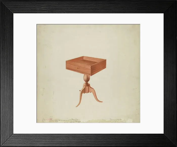 Framed Print : Shaker Sewing Table, 1935 / 1942. Creator: William Paul Childers Framed Print : Shaker Sewing Table, 1935 / 1942. Creator: William Paul Childers