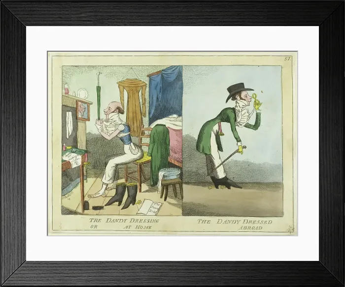 Framed Print : The Dandy Dressing; The Dandy Dressed, 1815 / 25. Creator: JL Marks