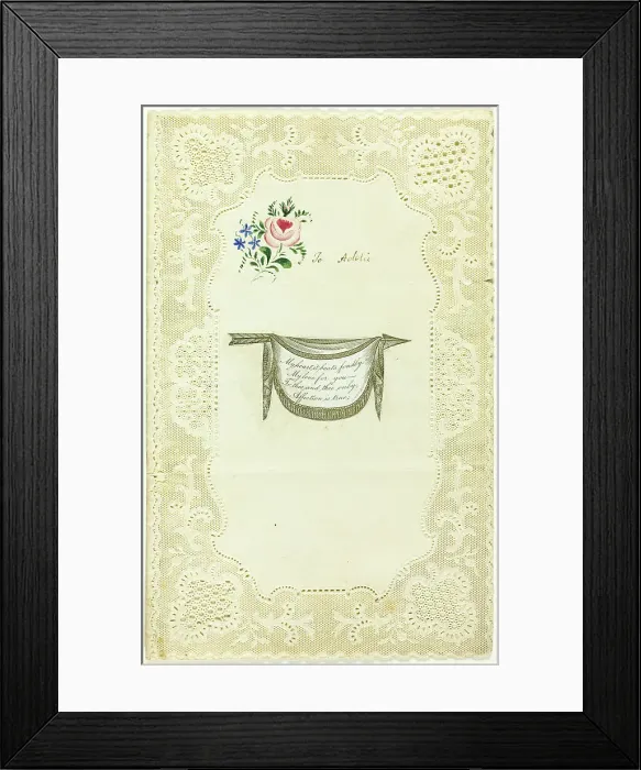 Framed Print : My Heart Beats Fondly (Valentine), 1850 / 59. Creator: Joseph Addenbrooke Framed Print : My Heart Beats Fondly (Valentine), 1850 / 59. Creator: Joseph Addenbrooke