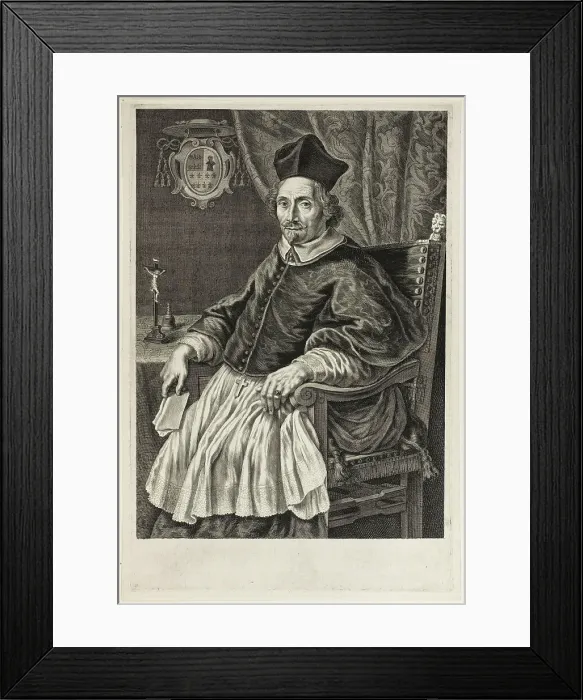 Framed Print : Portrait of Cardinal Zacharias de Mez, c. 1661. Creator: Cornelis de Visscher Framed Print : Portrait of Cardinal Zacharias de Mez, c. 1661. Creator: Cornelis de Visscher