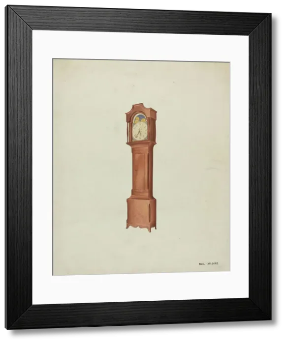 Framed Print : Shaker Tall Clock, c. 1937. Creator: William Paul Childers Framed Print : Shaker Tall Clock, c. 1937. Creator: William Paul Childers