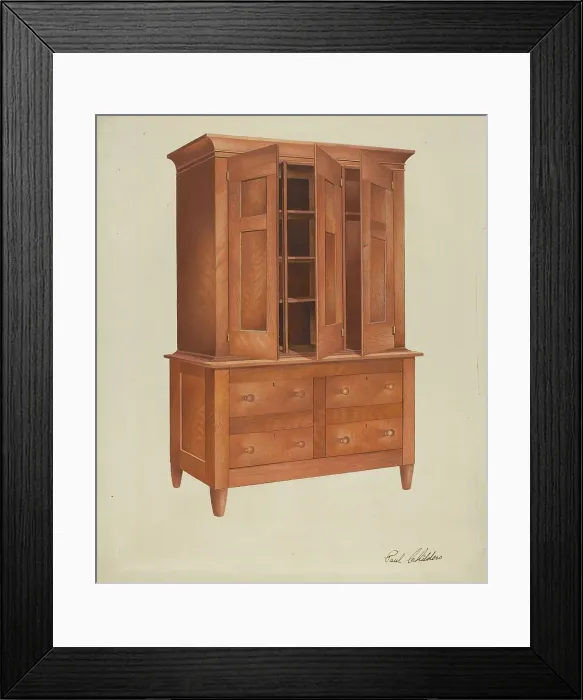 Framed Print : Shaker Cabinet, 1935 / 1942. Creator: William Paul Childers Framed Print : Shaker Cabinet, 1935 / 1942. Creator: William Paul Childers