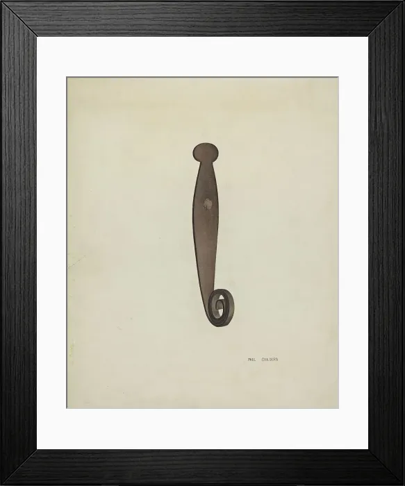 Framed Print : Iron Shutter Latch, c. 1939. Creator: William Paul Childers Framed Print : Iron Shutter Latch, c. 1939. Creator: William Paul Childers