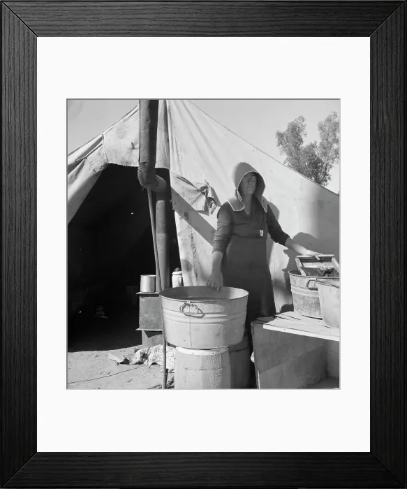 Framed Print : Texas woman in carrot pullers camp, Imperial Valley, California, 1939. Creator: Dorothea Lange Framed Print : Texas woman in carrot pullers camp, Imperial Valley, California, 1939. Creator: Dorothea Lange
