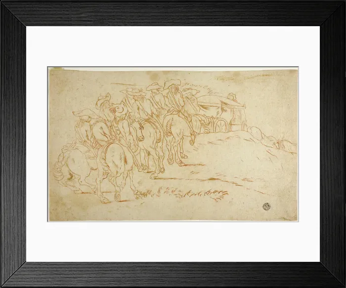 Framed Print : Cavalry Escorting Coach, n.d. Creator: Hendrik Verschuring Framed Print : Cavalry Escorting Coach, n.d. Creator: Hendrik Verschuring