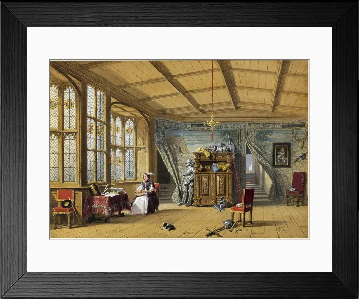 Framed Print : Room Leading to the Chapel, Knowle, Kent, 1869. Creator: Joseph Nash Framed Print : Room Leading to the Chapel, Knowle, Kent, 1869. Creator: Joseph Nash