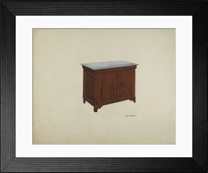 Framed Print : Washstand, c. 1941. Creator: Joseph Cannella Framed Print : Washstand, c. 1941. Creator: Joseph Cannella