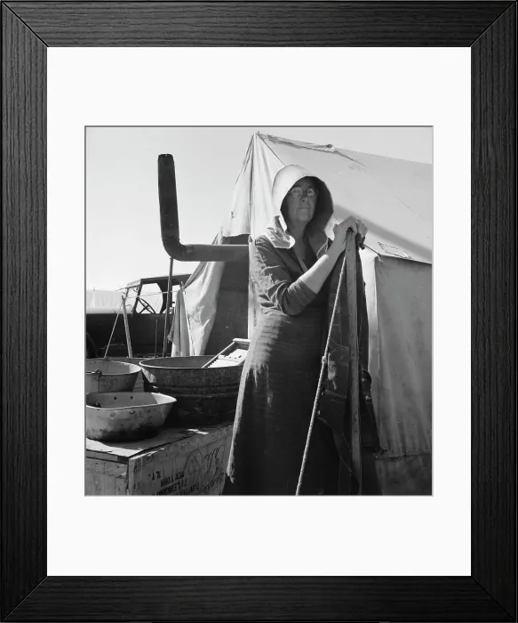 Framed Print : Texas woman in carrot pullers camp, Imperial Valley, California, 1939. Creator: Dorothea Lange Framed Print : Texas woman in carrot pullers camp, Imperial Valley, California, 1939. Creator: Dorothea Lange