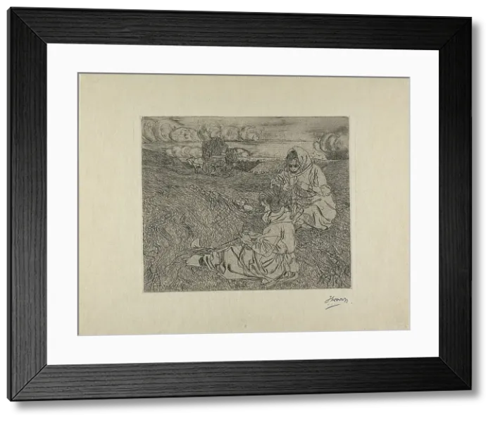 Framed Print : The Net Menders, 1899. Creator: Jan Toorop Framed Print : The Net Menders, 1899. Creator: Jan Toorop
