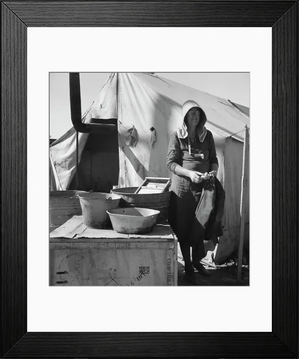 Framed Print : Texas woman in carrot pullers camp, Imperial Valley, California, 1939. Creator: Dorothea Lange Framed Print : Texas woman in carrot pullers camp, Imperial Valley, California, 1939. Creator: Dorothea Lange