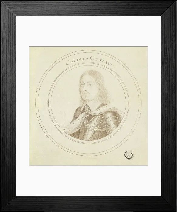 Framed Print : Carolus Gustavus, 1692. Creator: John Faber the Elder Framed Print : Carolus Gustavus, 1692. Creator: John Faber the Elder