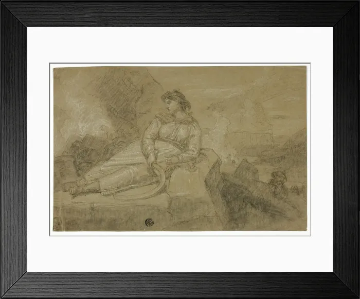 Framed Print : Reclining Reaper, n.d. Creator: Joshua Cristall Framed Print : Reclining Reaper, n.d. Creator: Joshua Cristall