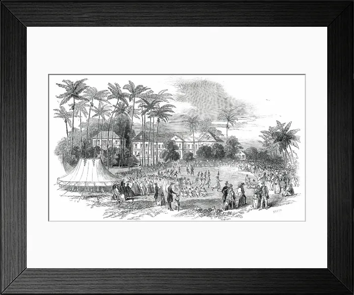 Framed Print : School Fete at Codrington College, Barbadoes, 1850. Creator: Unknown Framed Print : School Fete at Codrington College, Barbadoes, 1850. Creator: Unknown