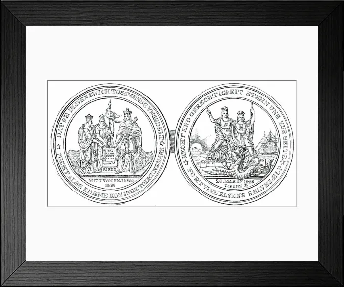 Framed Print : The Schleswig-Holstein Medal, 1850. Creator: Unknown Framed Print : The Schleswig-Holstein Medal, 1850. Creator: Unknown