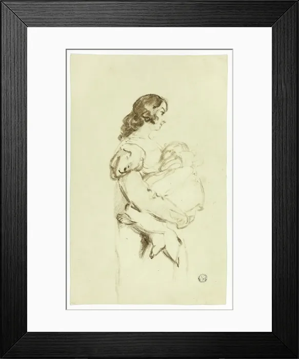 Framed Print : Young Woman Carrying Baby, c. 1830. Creators: Thomas Jones Barker, Thomas Barker Framed Print : Young Woman Carrying Baby, c. 1830. Creators: Thomas Jones Barker, Thomas Barker