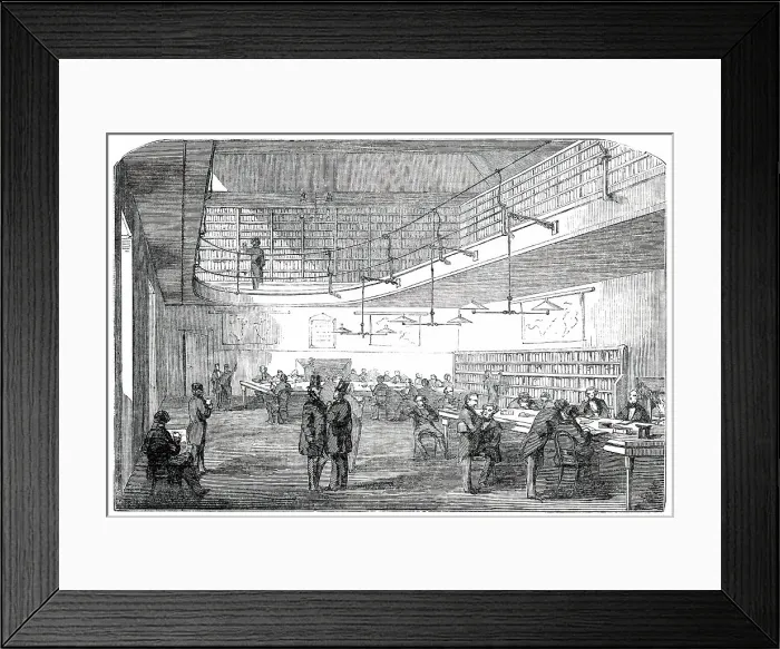 Framed Print : New Reading-Room at the Bank of England, opened on Wednesday, 1850. Creator: Unknown Framed Print : New Reading-Room at the Bank of England, opened on Wednesday, 1850. Creator: Unknown
