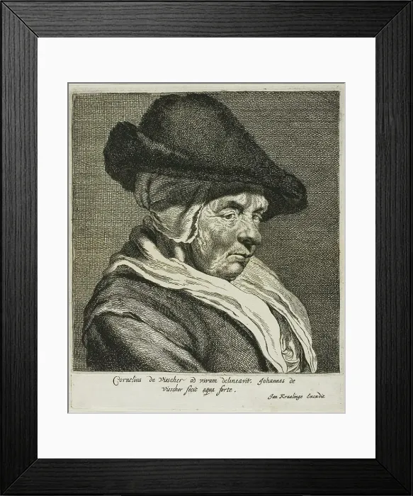 Framed Print : Portrait of an Old Woman, Visscher's Mother, n.d. Creator: Cornelis de Visscher Framed Print : Portrait of an Old Woman, Visscher's Mother, n.d. Creator: Cornelis de Visscher