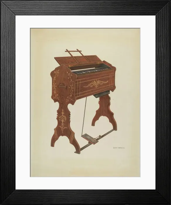 Framed Print : Cottage Organ, 1941. Creator: Joseph Cannella Framed Print : Cottage Organ, 1941. Creator: Joseph Cannella