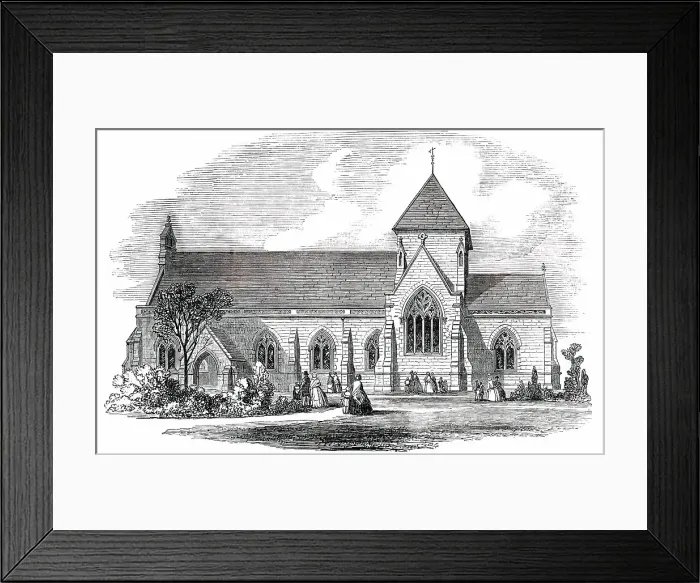Framed Print : St. Mary's Church, West Brompton, Consecrated on Tuesday, 1850. Creator: Unknown Framed Print : St. Mary's Church, West Brompton, Consecrated on Tuesday, 1850. Creator: Unknown
