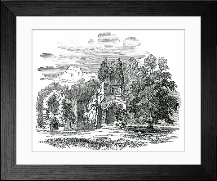 Framed Print : Ruins of the Priory of Mount Grace, East Harlsey, York, 1850. Creator: Unknown Framed Print : Ruins of the Priory of Mount Grace, East Harlsey, York, 1850. Creator: Unknown