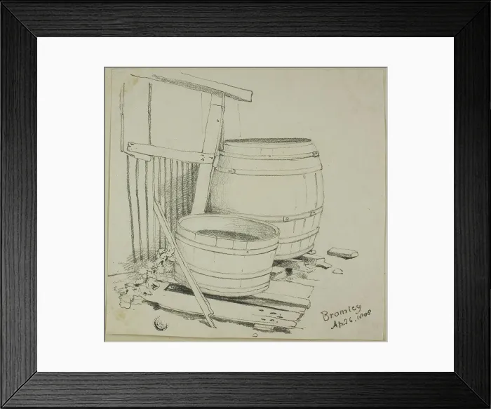 Framed Print : Washtub and Barrel, 1808 / 47. Creator: Joshua Cristall Framed Print : Washtub and Barrel, 1808 / 47. Creator: Joshua Cristall