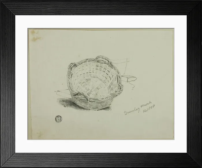Framed Print : Wickerwork Washbasket, 1808 / 47. Creator: Joshua Cristall Framed Print : Wickerwork Washbasket, 1808 / 47. Creator: Joshua Cristall
