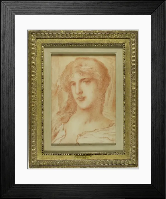 Framed Print : Head, c. 1880. Creator: Simeon Solomon Framed Print : Head, c. 1880. Creator: Simeon Solomon