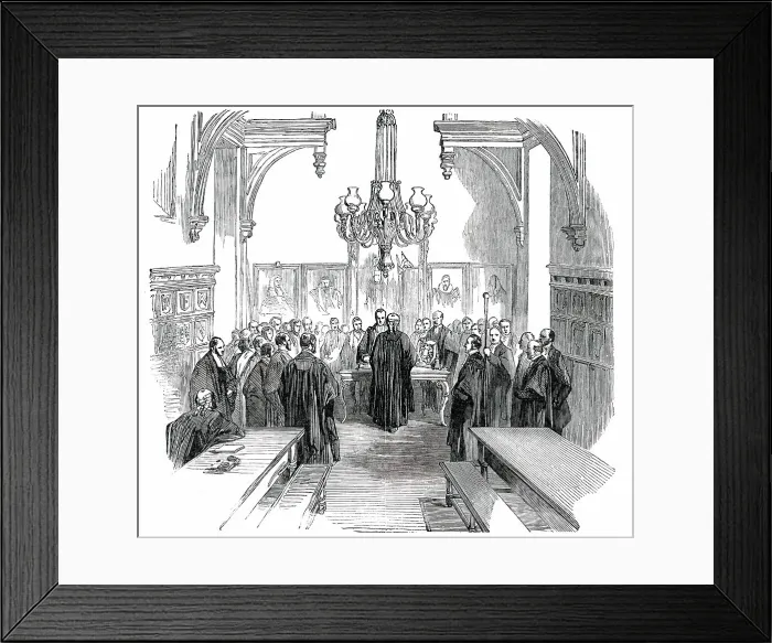 Framed Print : Middle Temple Hall - Mr. Serjeant Miller's Farewell, 1850. Creator: Unknown Framed Print : Middle Temple Hall - Mr. Serjeant Miller's Farewell, 1850. Creator: Unknown