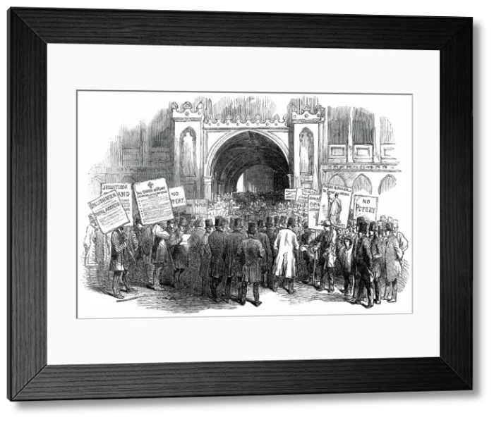 Framed Print : The Great City Meeting at Guildhall - (Exterior), 1850. Creator: Unknown Framed Print : The Great City Meeting at Guildhall - (Exterior), 1850. Creator: Unknown