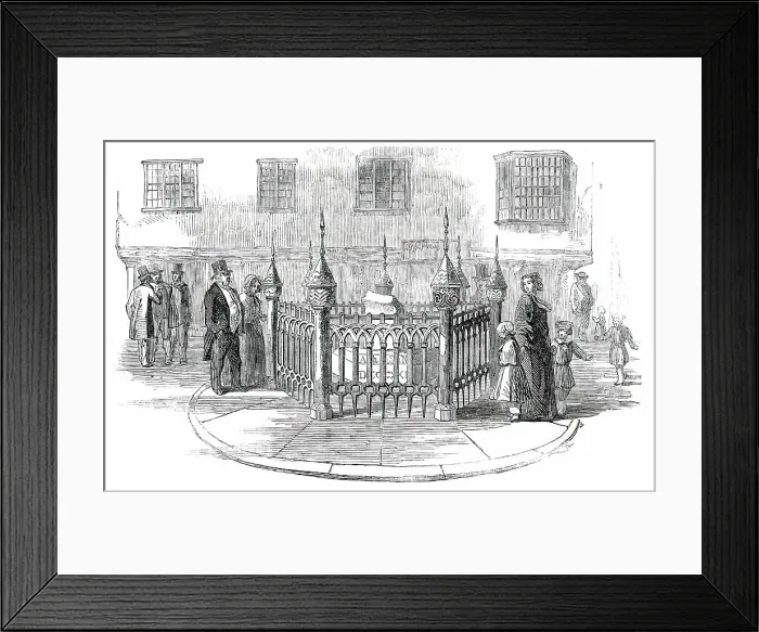 Framed Print : The Coronation-Stone, at Kingston-Upon-Thames, 1850. Creator: Unknown Framed Print : The Coronation-Stone, at Kingston-Upon-Thames, 1850. Creator: Unknown
