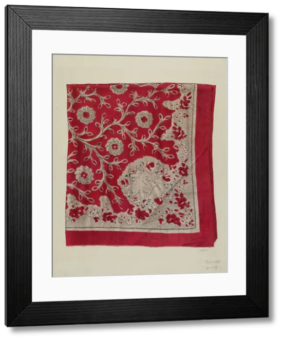 Framed Print : Printed Textile, c. 1941. Creator: Ernest Capaldo Framed Print : Printed Textile, c. 1941. Creator: Ernest Capaldo
