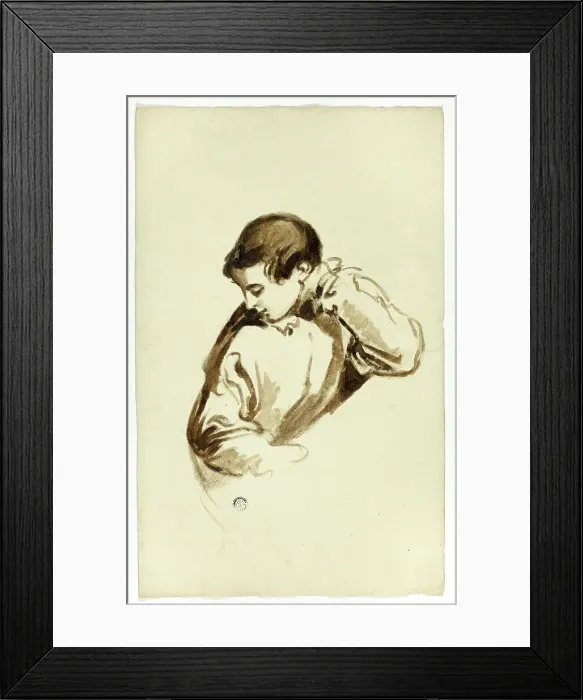 Framed Print : Boy Turning Sideways, Half-Length, c. 1830. Creators: Thomas Jones Barker, Thomas Barker Framed Print : Boy Turning Sideways, Half-Length, c. 1830. Creators: Thomas Jones Barker, Thomas Barker