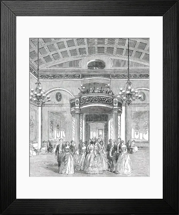 Framed Print : The Whittington Club - New Decoration of the Ball-Room, 1850. Creator: Unknown Framed Print : The Whittington Club - New Decoration of the Ball-Room, 1850. Creator: Unknown