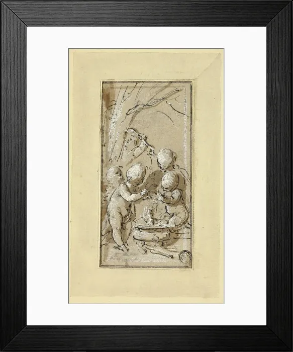 Framed Print : Allegory of Winter, n.d. Creator: Jacob de Wit Framed Print : Allegory of Winter, n.d. Creator: Jacob de Wit
