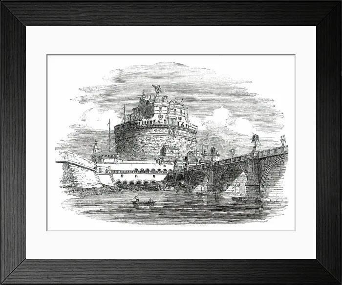 Framed Print : Castle of St. Angelo - Rome, 1850. Creator: Unknown Framed Print : Castle of St. Angelo - Rome, 1850. Creator: Unknown